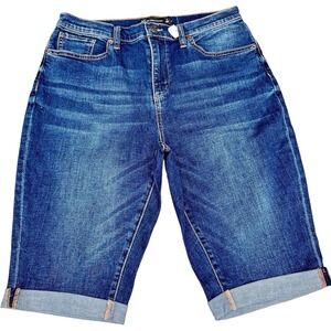 New York Co Women Jeans Capri Denim 5 Pocket Cuffed Medium Wash 8 Whiskers New!